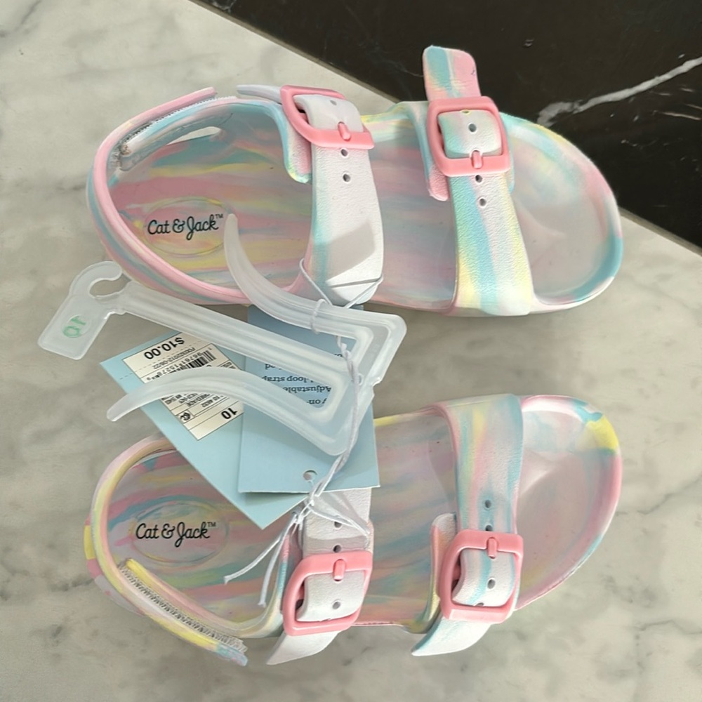 Brand new cat and jack tie dye sandals size 10